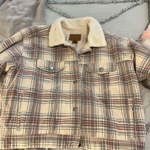 american eagle corduroy jacket with sherpa hood